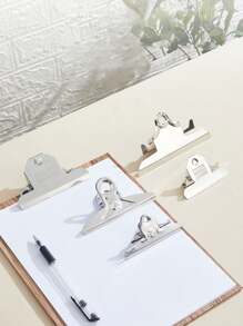 1pc Customizable Logo Stainless Steel File Folder Clip, Metal Triangle Shaped Stationery Clips, Large Memo Board Clip, Suitable For School, Office And Commercial Use Back To School,Back To School,School Supplies