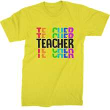 Teacher Repeated Rainbow Pattern  Mens T-Shirt