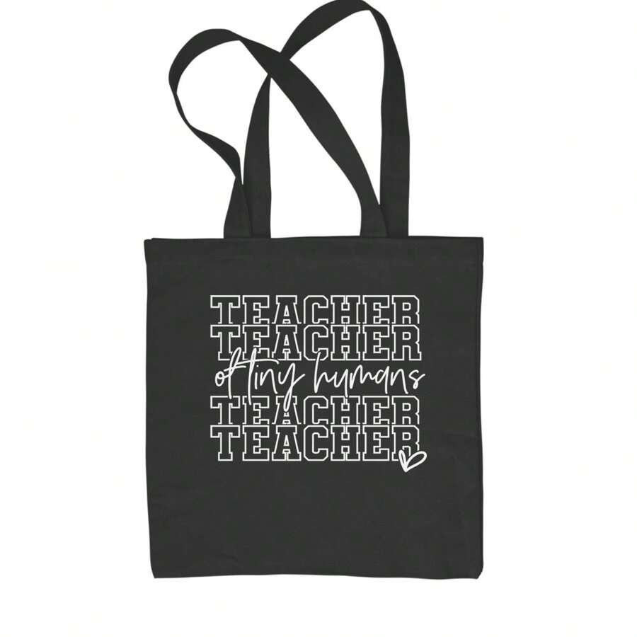 Teacher Of Tiny Humans Shopping Tote Bag - Black - View 1