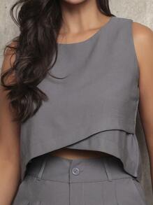 Women's Summer Fashion Set In Very Fresh Fabric - Grey - View 4