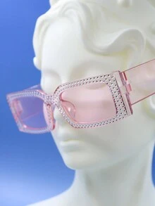 1 副闪亮休闲可爱波西米亚风优雅性感复古街头时尚派对宫廷风格 PC 镜框男女通用彩色时尚眼镜，适合所有场合女士海滩配饰眼镜墨镜时尚基本款秋冬女士服装商务休闲礼品 Y2k - 彩色 - 查看 7