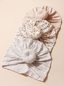 3 pièces Ensemble de chapeaux doux de couleurs bonbon pour bébés de 0 à 2 ans, bonnet de naissance