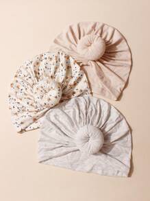 3 pièces Ensemble de chapeaux doux de couleurs bonbon pour bébés de 0 à 2 ans, bonnet de naissance