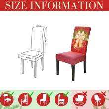 8 szt. pokrowców na krzesła z kokardą świąteczną, pokrowce na krzesła świąteczne, pokrowiec na oparcie krzesła świątecznego, rozciągliwy pokrowiec na siedzenie świąteczne, zmywalny pokrowiec na krzesło do jadalni, pokrowiec na przyjęcie świąteczne, pokrowce na krzesła świąteczne do jadalni, nadrukowane pokrowce na krzesła, dekoracje świąteczne, najnowsze rozciągliwe zdejmowane pokrowce na krzesła