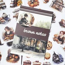 20 张复古贴纸书，预切哑光 PET 纸质装饰贴纸，适用于剪贴簿、杂物日记本、规划师、美学文具 - Width:8.26 inch, Length:5.9 inch - 查看 8