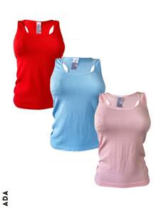Kit de 3 camisetas  para dama en diferentes colores - Multicolor - Ver 3