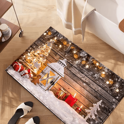1pc Christmas Series Christmas Ornament Light Ball, Gingerbread Man Print Faux Wool Rug, TPR Non-Slip Bottom Bathroom Anti-Slip Mat, Home Decor, Kitchen Decor, Christmas Decor, Christmas Decoration