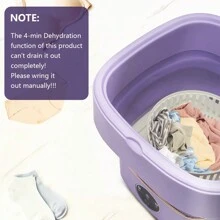 BackID Small Portable Washing Machine, Mini Foldable Washer 4.5L High Capacity With 3 Modes Cleaning For Underwear, Baby Clothes, Or Pet Clothes, Washer For Apartment, Travel , Camping, RV, Dorm - Màu tím - Xem 7