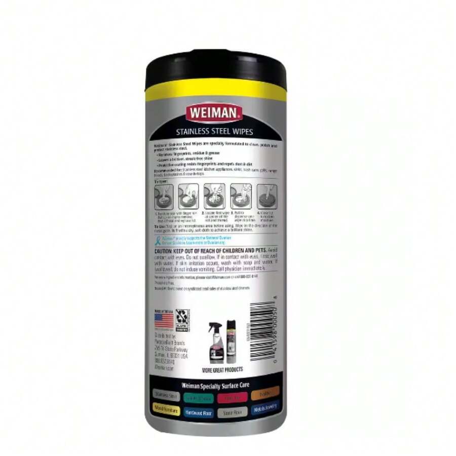 12 Oz. Stainless Steel Cleaner Wipes Removes Fingerprints Residue Water