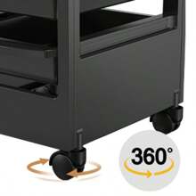 Salon Cart For Hair Stylist Black With 5 Drawers & Hair Dryer Holder, Hair Cart Organizer Storage Cabinet For Hairdressing Beauty Spa Tools, Rolling Barber Cart Outdoor Decor