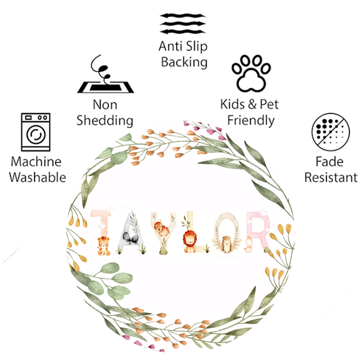 1pc CustomMade Children Round Rug/Mat Faux Fur Decor Carpets, 5 Sizes