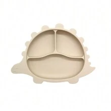 Dinosaur Shaped Plate With Suction Cup, Feeding Tableware For Infants & Toddlers