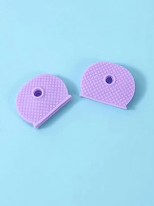 5pcs Pack Colorful Silicone Elastic Key Covers, Waterproof PVC Key Caps Identifiers, Random Colors