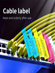 Etiquetas de color variado, 30 piezas de etiquetas de cables de cada color, etiquetas para organización de cables, etiquetas para cables que se pueden escribir a mano o imprimir con impresora láser - Multicolor - Ver 1