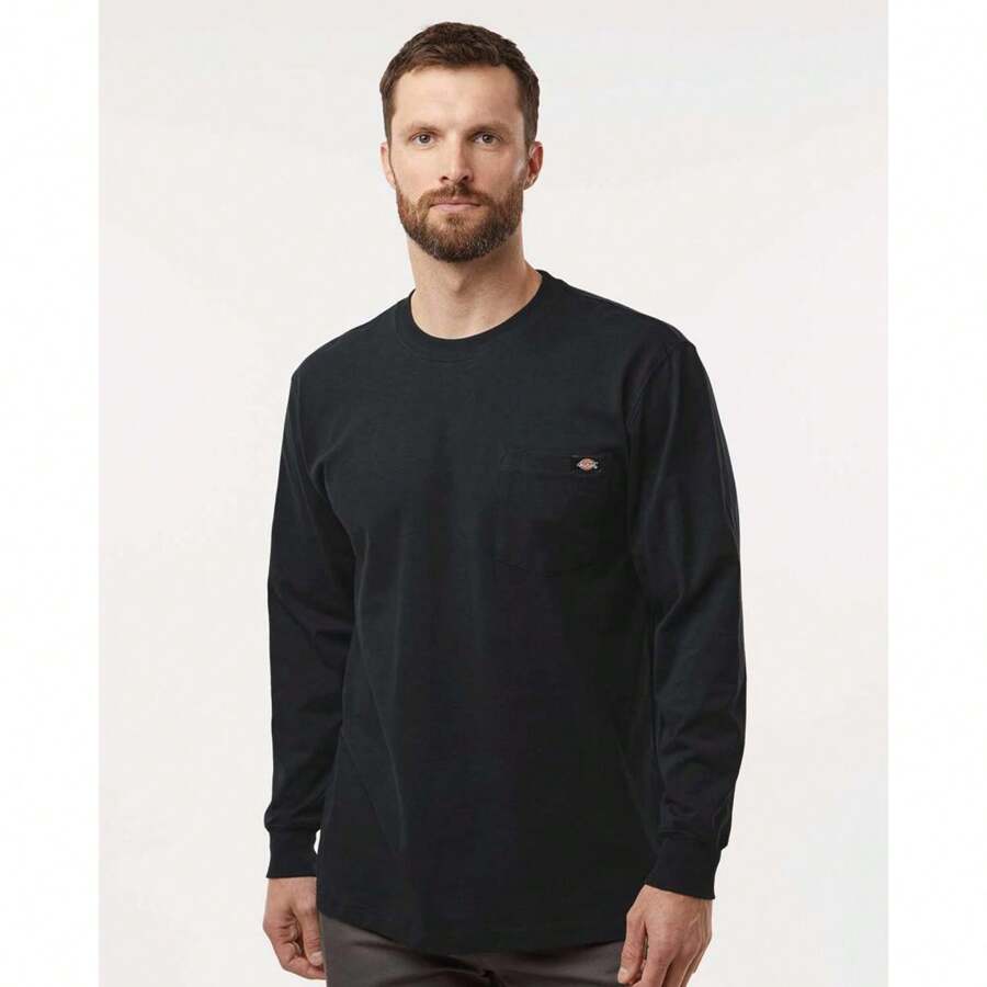 Dickies - Traditional Heavyweight Long Sleeve T-Shirt - WL50 - 黑色 - 查看 1