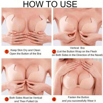 2 对芒果形硅胶乳贴胸垫轻盈无重量带扣肩带隐形硅胶胸贴聚拢文胸拉拉内衣胸贴