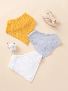 3 件套三角形婴儿围兜，吸水柔软，适合男婴和女婴 - 彩色 - 查看 1