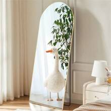 Standing Full Body Mirror - Sturdy Aluminum Alloy Frame, Shatter-Proof Nano Glass, Adjustable Stand For Bedroom, Living Room, Cloakroom - Floor-To-Ceiling Reflection, Easy Assembly, Space-Saving Design - 64"x21" 邊框顏色 - 查看 2