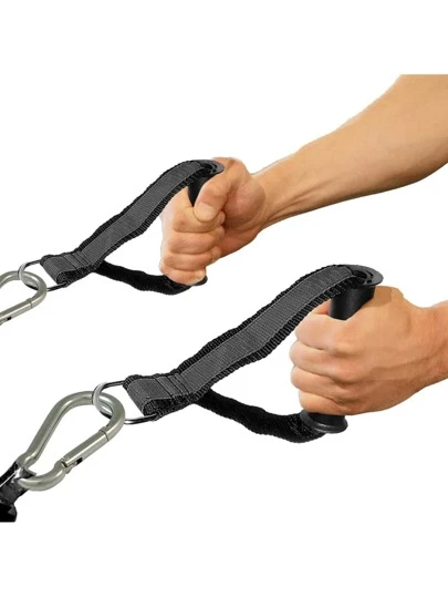 Par Puxador Cinza Estribo De Mao Reforçado Aparelho de Musculação Fitness