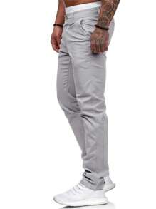 SANOPY Mens Jeans Skinny Stretch Premium High Rise Jeans Expandable Waist - Màu Xám nhạt - Xem 5