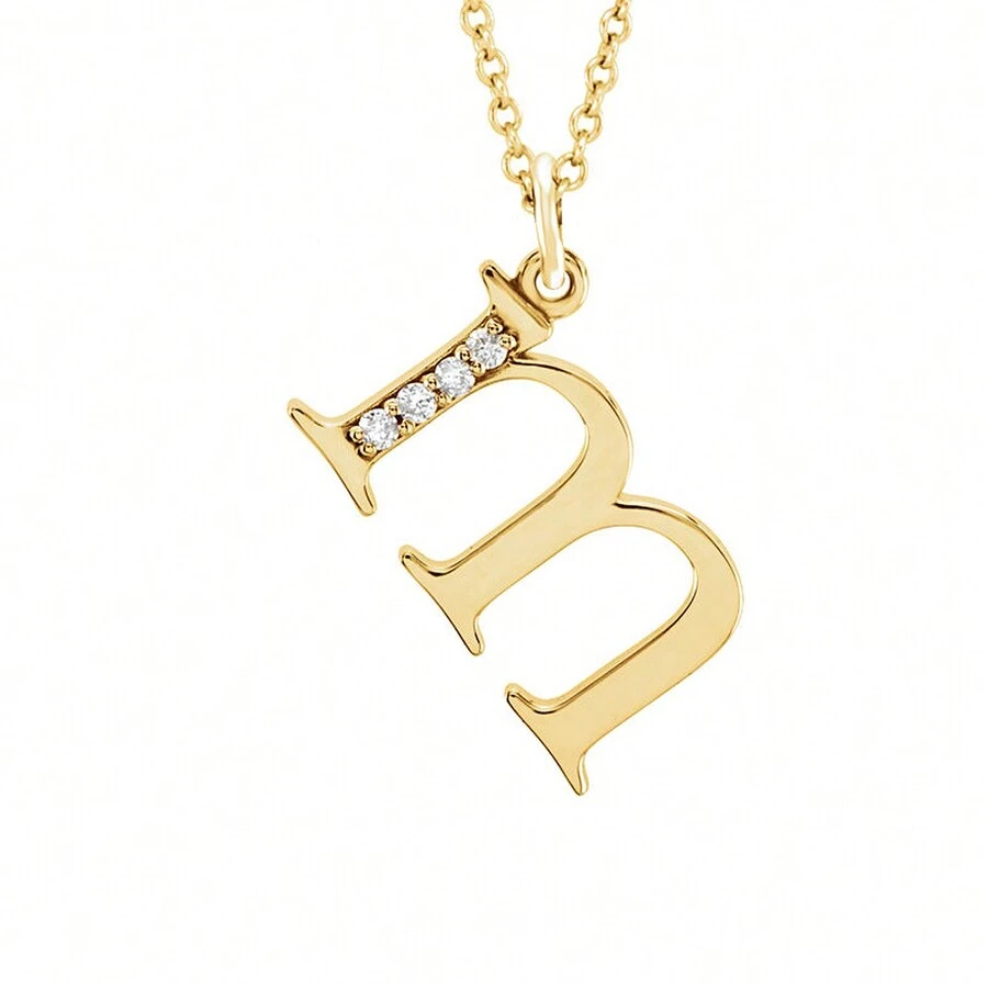 The Black Bow The Abbey 14k Yellow Diamond Lower Case Initial 'm