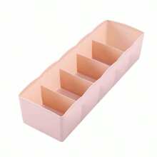 1pc Stackable Compartment Sock Organizer Box, Plastic Drawer Divider For Underwear, Desk Organizer For Socks - Multicolor - View 3