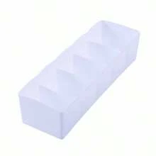 1pc Stackable Compartment Sock Organizer Box, Plastic Drawer Divider For Underwear, Desk Organizer For Socks - Multicolor - View 6