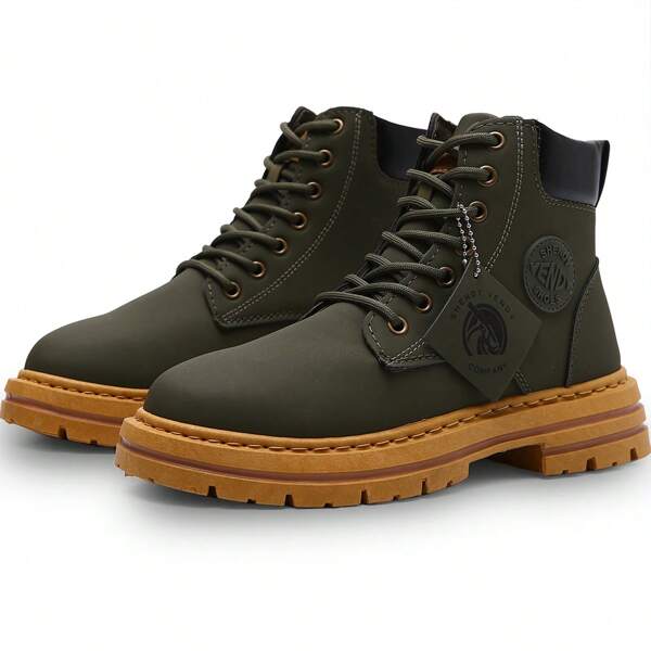 Shendy Vendy Botas Hombre uso Rudo Altas de Moda,Bota Táctica Estilo Urbano Vinipiel con Plataforma y Suela Gruesa, Antideslizante, Resistente Al Desgaste, Confortable-Botas De Trabajo, Botas De Motocicleta, Botas Altas Para Hombres, Zapatos Para Hombres