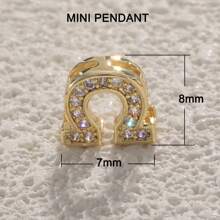 Delicado collar con colgante en forma de herradura de circonita, accesorios de joyería DIY para mujeres, colgante de cobre chapado en oro con circonita colorida, pulsera de , regalo para novia, amiga