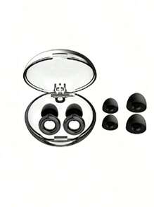 1 Pair Plated Earplugs - Silicone Material + Concert Earplugs - High Fidelity Hearing Protection Noise-Proof, Sensitive For Work And Noisy Environments - Includes 4 Eartips In XS, M, L Sizes