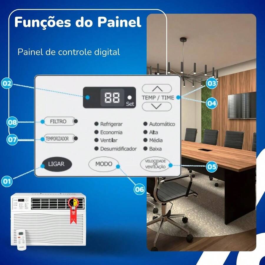 Air Conditioner 110v 127v Window 10,000 BTUs Cold For Bedroom, Living