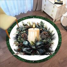 1 tấm thảm in hoa và người tuyết theo chủ đề Giáng sinh - Thảm tròn cho phòng khách, phòng ngủ, thảm phổ biến, đệm ghế, đồ trang trí phòng và thảm trải sàn - Đồ trang trí Giáng sinh 31*31 inch/39*39 inch/47*47 inch, đồ dùng cho tiệc Giáng sinh - Nhiều màu - Xem 16