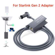 Adaptador Ethernet Starlink V2 Conector hembra RJ45 para conexión de red Starlink Gen 2 - Gris - Ver 1