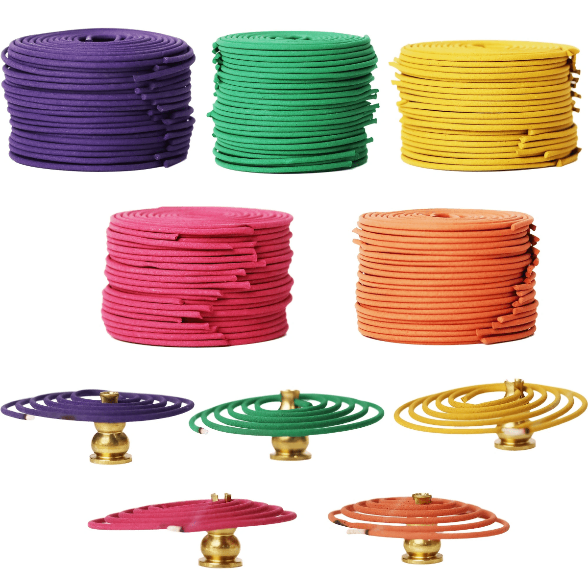 40pcs Natural Chinese Spiral Incense Coils - Lemon, Tulip, For Lotus, Jasmine, Lavender Scented - 3-4 Hour Burn Time, Smooth Cleanup, Additive-Free ,Natural Rattan Material For Home, Kitchen & Dining Decor - Perfect For Sleep, Yoga, Work, Office Relax Gifts Birthday Graduation