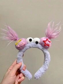 新款秋冬丑娃娃发箍，怪异耳朵可爱发带，女士多巴胺卡通毛绒趣味头饰，发箍，发圈头带，头饰 - 彩色 - 查看 14