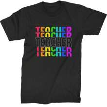Teacher Repeated Rainbow Pattern  Mens T-Shirt