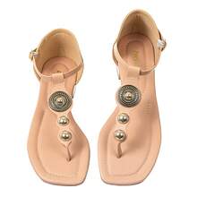 Women's Stone Heel Sandal - Màu be - Xem 4