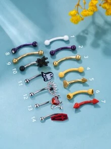 Morlyda 1 peça Jóias corporais para sobrancelha, Estudão rosado de sobrancelha Curved Barbell fofo 16G Piercing de Hélice de Aço Inoxidável para Tragus de Sobrancelha com Pingente de Bola CZ para uso diário de homens e mulheres