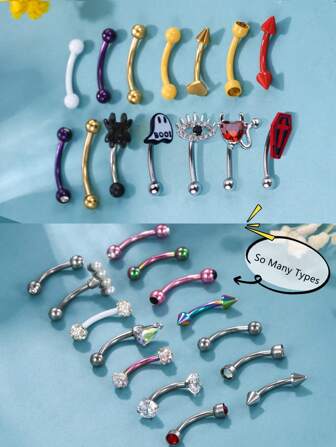 Morlyda 1pc Cute Eyebrow Rings Curved Barbell Pink Eyebrow Studs 16G Stainless Steel Helix Daith Piercing Body Jewelry Eyebrow Tragus Lip Rings Earrings CZ Matt Ball Curved Barbell For Women Men Daily Wear