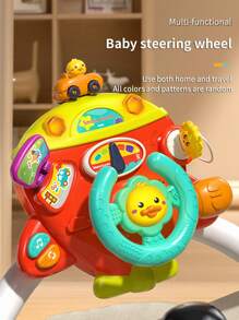 1pc Kids Steering Wheel Toy, Baby Simulation Co-Pilot Educational Toy, Gift For Baby Boys And Girls, Christmas Gift (All Colors & Patterns Random) - Multicolor - View 1