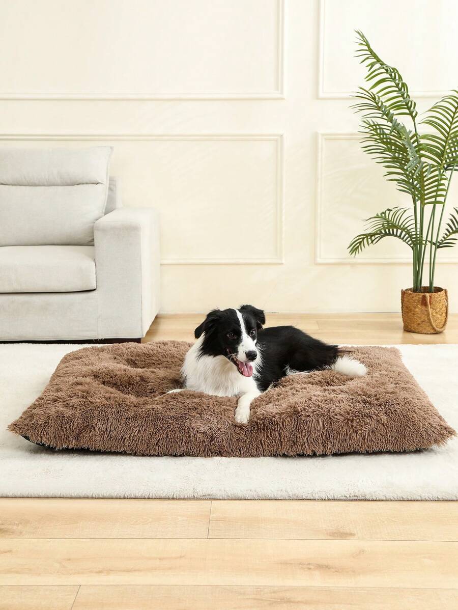 1 pieza Cama esponjosa para perro, Cojín cómodo para mascotas, Tela suave con fondo antideslizante, Lavable a máquina, Adecuado para perros y gatos grandes/medianos/pequeños, Para todas las estaciones