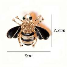 1pc Elegant Crystal Bee-Shape Brooch, Banquet Badge, Clothing Decoration For Women, Best Gift For Festivals Dress Accessories Pin For Clothes Bag Charm