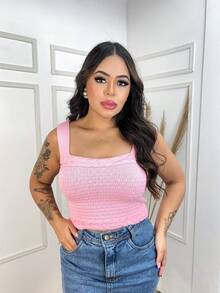 Premium Modal Knit Tank Top - Màu Hồng baby - Xem 1