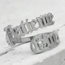 Anéis personalizados com dois nomes para mulheres e homens, diâmetro de abertura de 17 mm, anel de aço inoxidável personalizado, unissex, nomes duplos, joias personalizadas, melhores amigos, festa de casal, aniversário, presentes de Natal