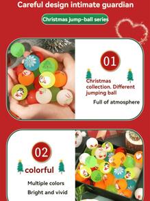 6pcs/12pcs/20pcs Christmas Elements Bouncy Ball, Glow-In-The-Dark Solid Ball Toy, Christmas Gift Filler, Christmas Gift, Stress Relief Toy, Party Favor, School Classroom Reward Gift, Holiday Gift For Friends/Classmates,Christmas,Christmas Gifts,Christmas Toys,Christmas,Christmas Gifts,Christmas Toys