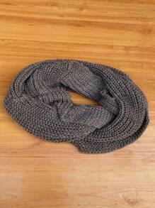 Knit Set Hat Scarf Infinity Soft Wool Winter Fashion - 鏽棕色 - 查看 2