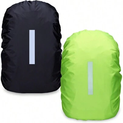 1 件背包防雨罩，反光条防水背包保护套，自行车包防雨罩，徒步旅行，露营