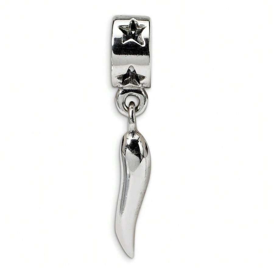 The Black Bow Sterling Silver Italian Horn Dangle Bead Charm SHEIN USA