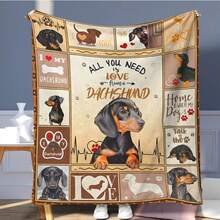 1 chiếc chăn choàng in hình chó Dachshund dễ thương bằng vải nỉ, chăn mềm mại, thoải mái, chăn đắp sofa thông thường, chăn đa năng để ngủ trưa, mùa thu, trang trí nhà cửa - Nhiều màu - Xem 5
