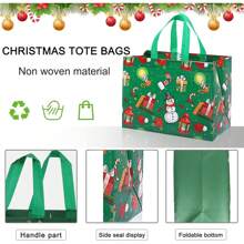 4 piezas/12 piezas Bolsas de regalo grandes de Navidad, bolsas reutilizables con papel de regalo, bolsas de tela no tejida para Navidad, adecuadas para eventos y fiestas navideñas, decoraciones navideñas, pijamas navideños, regalos navideños, decoración navideña